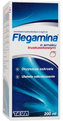 Flegamina o smaku truskawkowym, syrop 200 ml