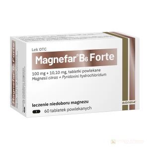 Magnefar B6 Forte tabl.powl. 0,1gjonówMg2+