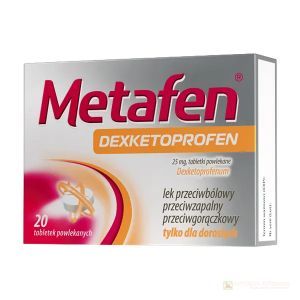 Metafen Dexketoprofen tabl.powl. 0,025g 20