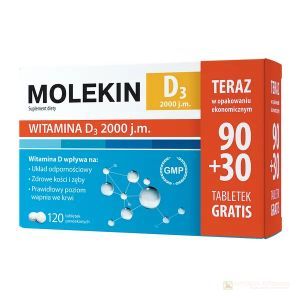 Molekin D3 2 000 j.m. tabl. 120tabl.(90+30