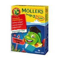 Mollers Omega-3 Rybki malinowe 36 szt.