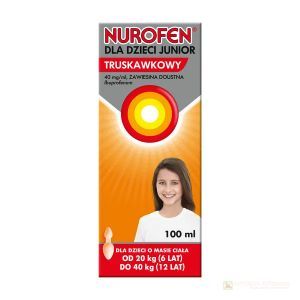 Nurofen Junior, zawiesina o smaku truskawkowym 100 ml
