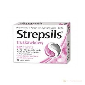 Strepsils bez cukru, truskawka x 16 past.